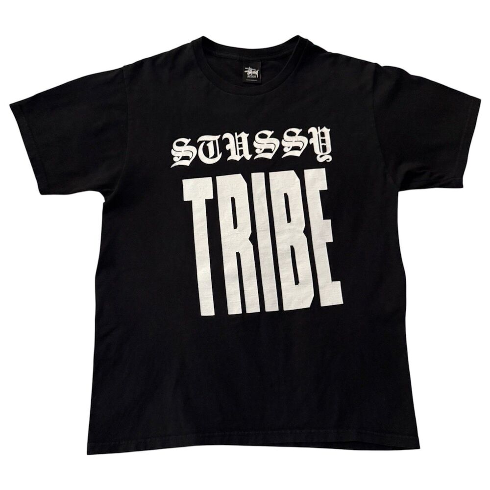Vintage Stussy Tribe Graphic T‑Shirt Black Medium Streetwear Tee Destroy8